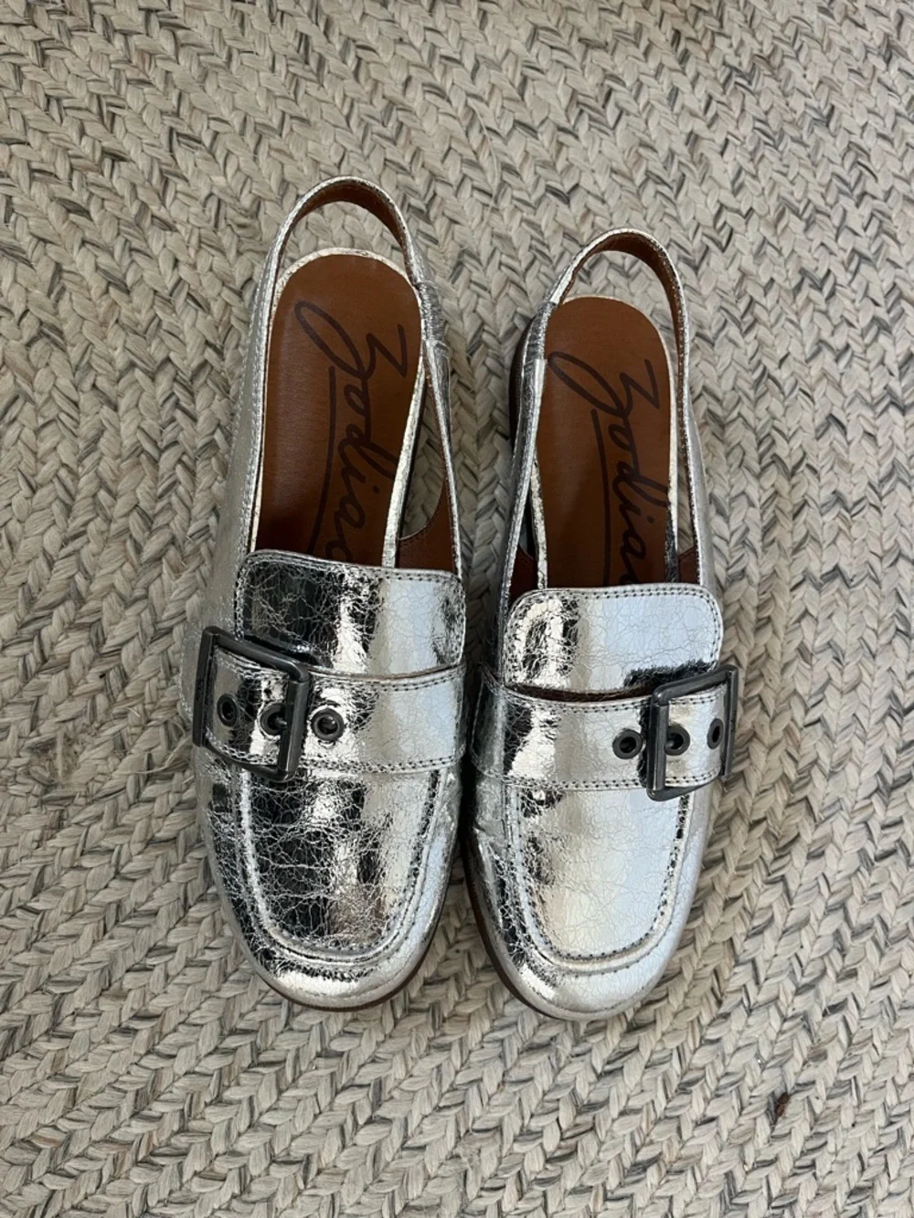 Zodiac Metallic Silver Slingback Loafers for - Picture 2 of 7
